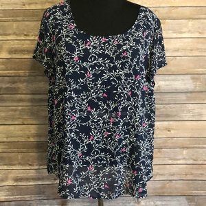 Bird Button Back Top